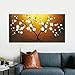 Wieco Art - Floral Oil Paintings on Canvas Wall Art Ready to Hang for Living Room Bedroom Home Decorations Modern Large Stretched and Framed 100% Hand Painted Contemporary White Flowers Artwork L