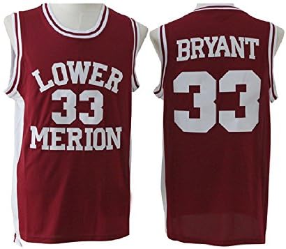 Men's Kobe Jerseys High School 33 Basketball Jersey Red (M)