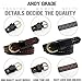 Set of 2 Women's Vintage Genuine Cowhide Leather Braided Belts With Alloy Pin Buckle By ANDY GRADE, Black and Brown, 110 cm(43.3 inch)
