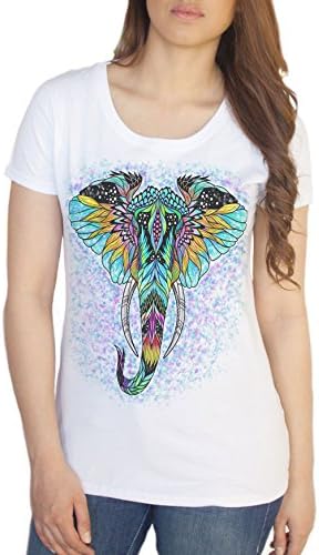 Womens White T-Shirt Ganesh God Elephant Hindu Spiritual Zen India Print TS885
