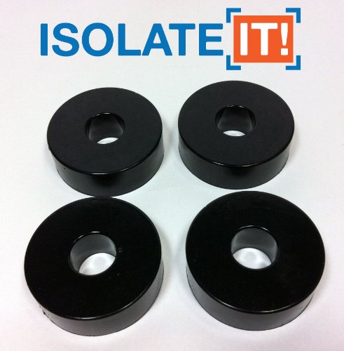 Isolate It: Sorbothane Vibration Isolation Washer 50 Duro (0.5" ID - 1.5" OD - 0.5" Thick) - 4 Pack