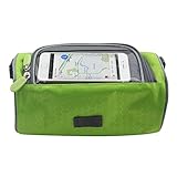 QILOVE New Water Resistant Recycling Bicycle Front Top Frame Tube Handlebar Bag Smartphone Storage Holder (Green)