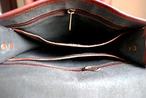 Shakun Leather Handmade Genuine Vintage Messenger Bag Satchel Cross Body Shoulder Laptop Bag, NEW - Thumbnail 2