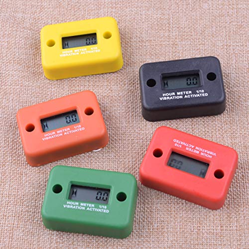 CITALL Digital Vibration Hour Meter Fit for Motors ATV Snowmobile Boat Stroke Engine Generator - RED