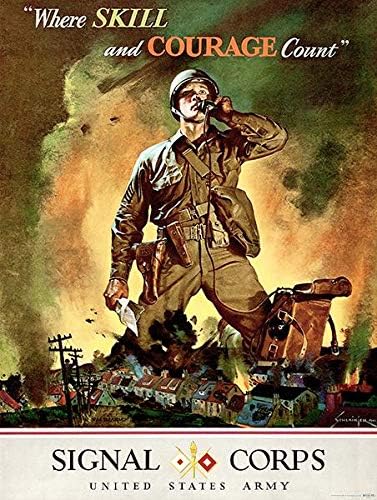 Amazon Com Skill Courage Signal Corps Us Army 1942 World War Ii Propaganda Poster Posters Prints