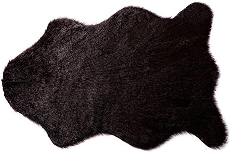RugMall Pelt Shape Faux Fur Shaggy Rug 2 by 4 Feet Color Brown