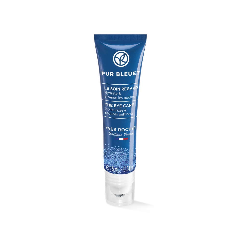 Yves Rocher PUR BLEUET Eye Gel Roll-On - Cools and Refreshes and Reduces Swelling - Eye Roller Against Dark Circles - 15 ml