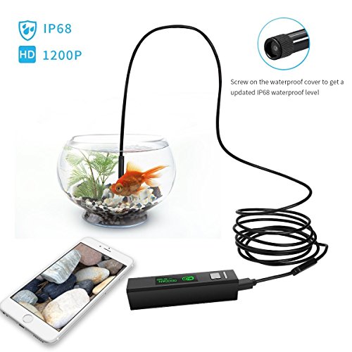 Wireless Endoscope, GOODAN Updated 1200P HD Wifi Borescope Inspection Camera With 2.0 Megapixels HD Snake Camera For Iphone IOS and Android Smartphone, Table, Ipad, PC - Black (16.5FT) - Thumbnail 4