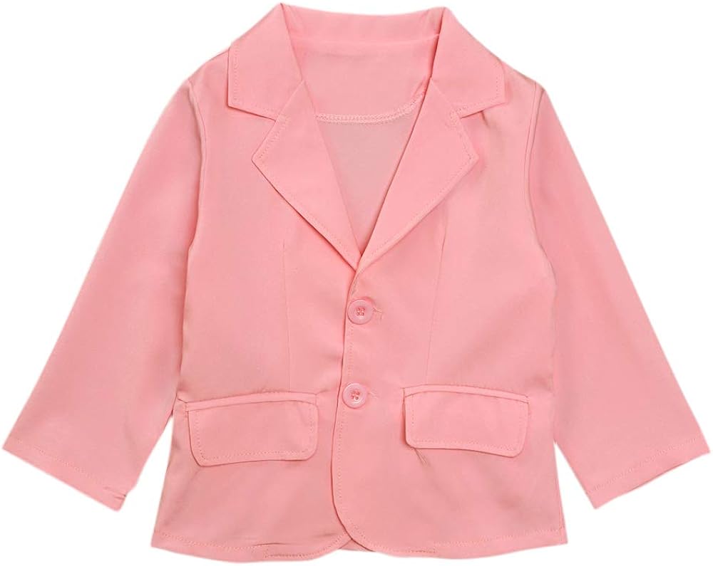 Coolbabe Pink Blazer Formal Jacket Long Sleeve for Toddler Kids Girl Clothing