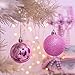 Valery Madelyn 24ct 60mm Essential Pink Basic Ball Shatterproof Christmas Ball Ornaments Decoration for Christmas Tree