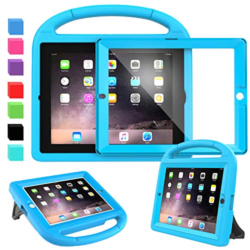AVAWO Kids Case for iPad 2 3 4 (Old Model)- Built-in Screen Protector, Shockproof Handle Stand Kids Friendly Compatible with iPad 2nd 3rd 4th Generation (Blue)