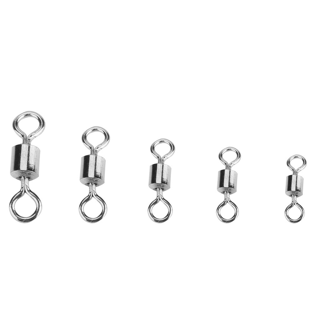 Coarse Fishing Swivels,210pcs High Strength Stainless Steel Fishing Rolling Swivel Ball Bearing Swivel With Solid Rings Heavy Duty Fishing Hook Connector Fishing Tackle Box 2#/4#/6#/7#/8#