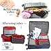 Bago Packing Cubes for Suitcases - 7Pcs Luggage & Suitcase Organiser Bags Set - Compression Packing Cubes for Travel Accessories Essentials - 4 Cubes plus 3 Sealed ZipBags (Red), Red, 4pcs Set