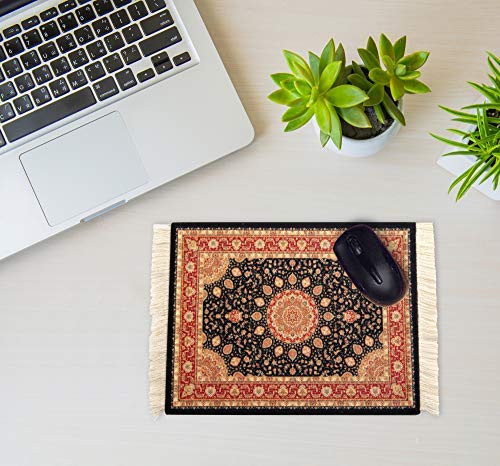 Beautiful Persian Rug Mouse Pad, Office Decor Desktop Oriental Rug, Computer Mousepad, Persian Desk Rug Coaster Mouse Pad