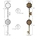 Accmor 20 Pcs Vintage Skeleton Keys Pendant Trays with 20 Pieces Glass Dome Tiles Cabochon, Pendant Bezel Blank for Crafting DIY Jewelry Making, Totally 40 Pieces