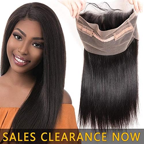 Best 360 Swiss Lace Frontal Closure Pre Plucked With Full Baby Hair Unprocessed 9A Brazilian Indian Virgin Hair Extensions Real Cheap Malaysian Peruvian Human Hair Silky Straight One Piece 12 Inch