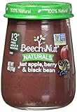 Beech-Nut Stage 3 Baby Food, Just Apple/Berry/Black Bean, 4.0 Ounce (Pack of 10)