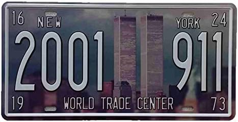 2001 911 Retro Iron Metal Craft Car License Plate Home,Pub and Bar Wall Decor(6x12inches)