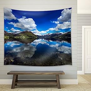 Beautiful Nature Norway Natural Landscape. - Fabric Wall Tapestry Home Decor - 51x60 inches