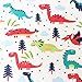 G-Tree Baby Comfort Blanket with Tag, Multi-Coloured Dinosaurs Tag, FOMUNI Taggy Blanket - Red Textured Underside