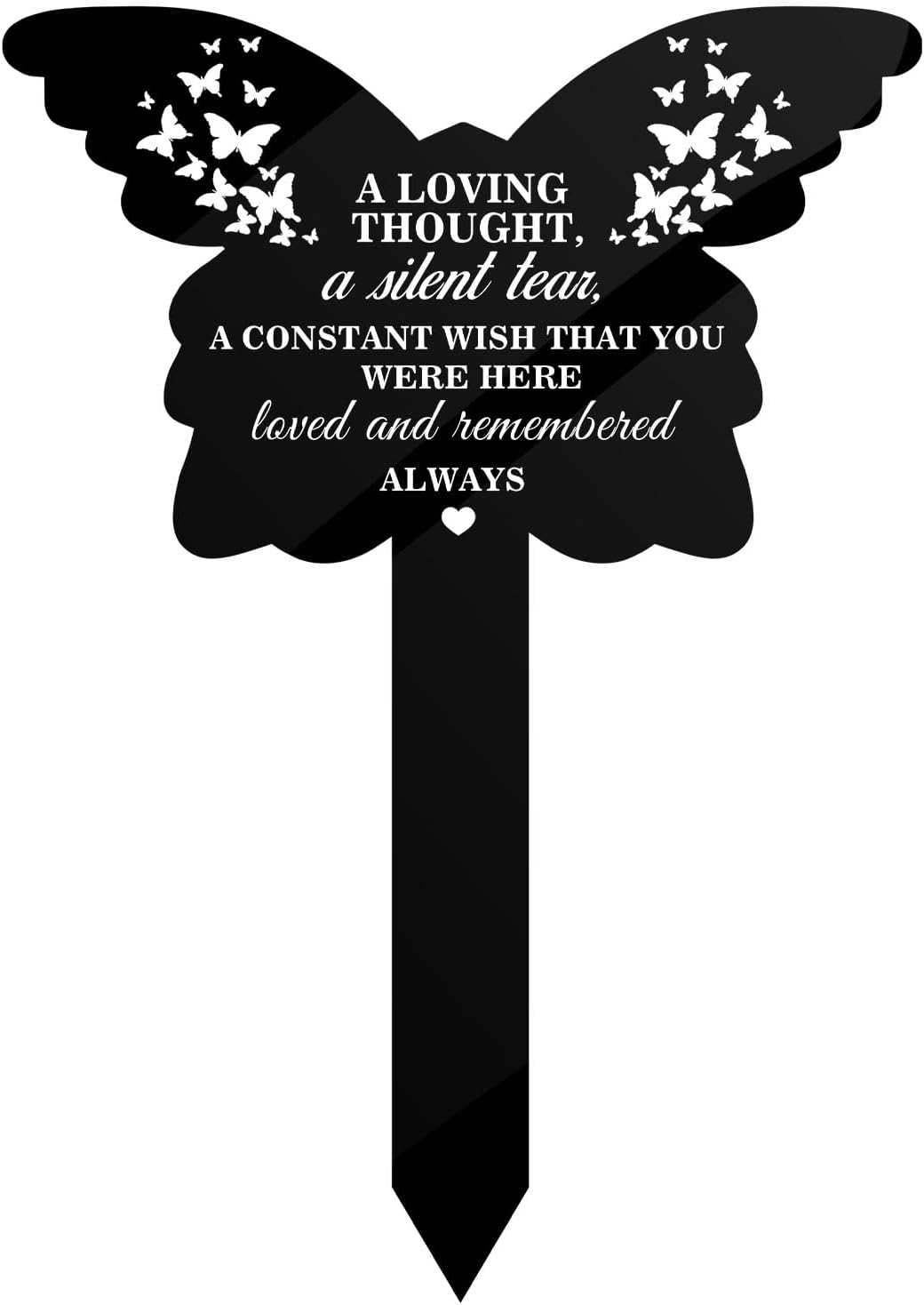 Decorative Garden Stakes - Cemetery Decorations for Grave Memorial Stakes Outdoors Sympathy Plaques for Loved One Butterfly Memorial Decorations for Garden Yard Grave Markers for Cemetery