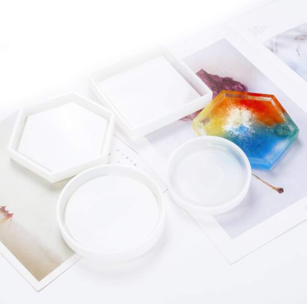 Resin Molds, Silicone Casting Molds Coaster, Silicone Molds Resin Epoxy Resin Casting Art Molds for DIY Cup Molds New Year Gift for Girl and Boy (Home Derco)