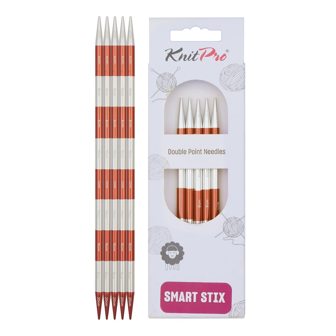 KnitPro Smartstix Double Pointed Needles 8" (20cm) | 5.50mm