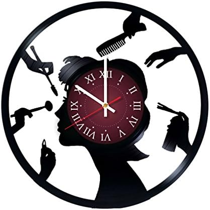 BEAUTY SALON HAIRSTYLE Vinyl Record Wall Clock - room decor - Art Gift Modern Home Record Vintage Decoration Gift For Him and Her - gift for fan gifts for boys man girls women you prime birthday
