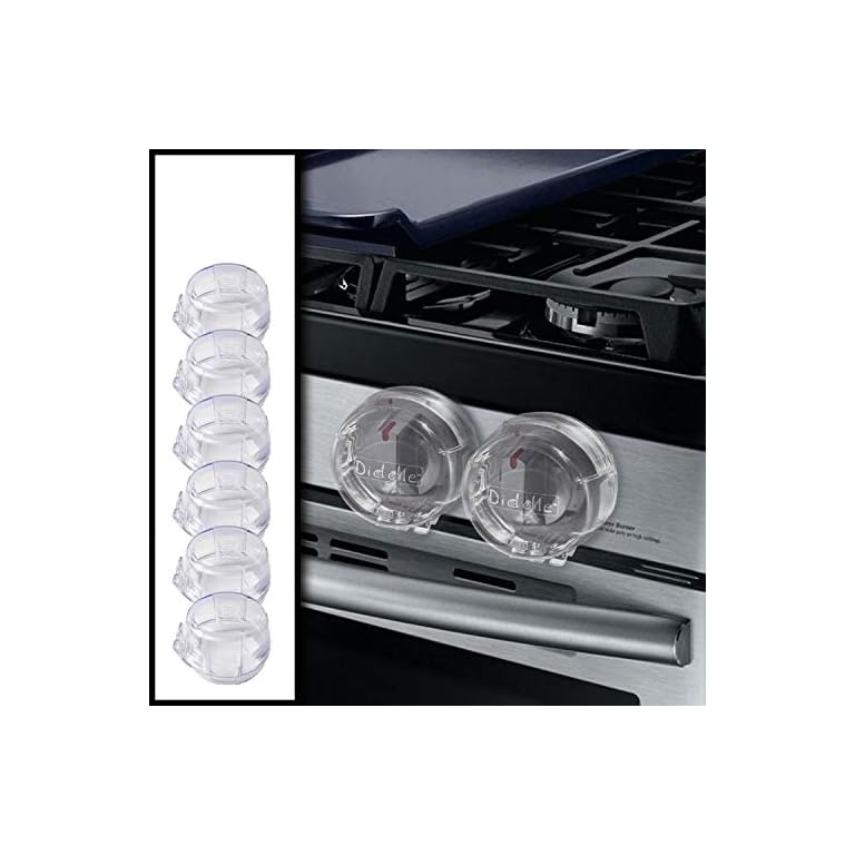 6 Pack Clear Stove Knob Safety Covers Protect Little Kids with A