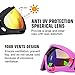 BaKee Ski Goggles 3 Pack, Snowboard Goggles for Kids Boys Girls Youth Men Women, with 100% UV400 Protection, Wind Resistance, Anti-Glare Lens (Include Cleaning Cloth)