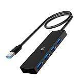 Tymyp USB Hub, 4-Port USB 3.0 Hub, Versatile USB Splitter for Laptop, Xbox, Portable Drive, HDD, Console, Printer, Camera, Keyboard, Mouse, and More