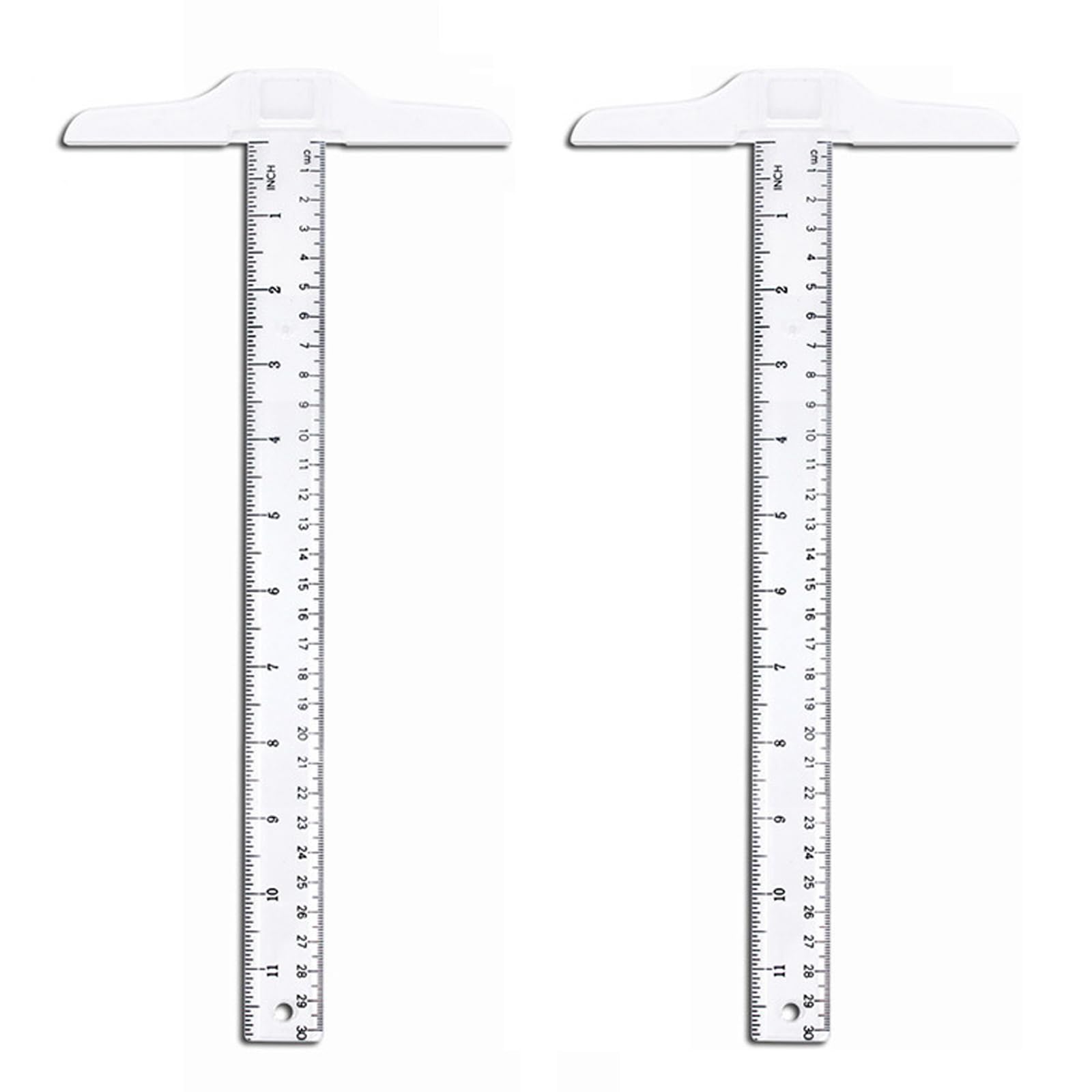 2Pcs Double Sided T Square Ruler - Durable, Precise Plastic Acrylic Clear T Ruler for Crafting & Drafting
