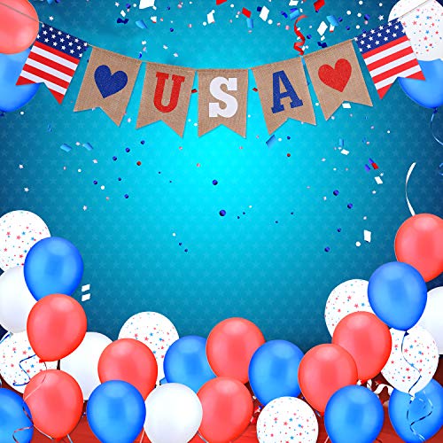 2 Balloons+Independence+Patterned+Patriotic+Decoration
