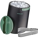 PINNACLE Insulated ice bucket for parties with Tong that fit into Lid - Stainless Steel ice bucket for cocktail bar with Collapsible Handles for indoor/outdoor bar, BPA Free (Green)
