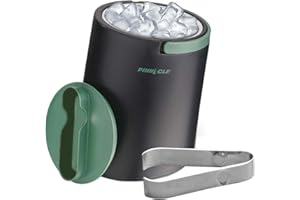 PINNACLE Insulated ice bucket for parties with Tong that fit into Lid - Stainless Steel ice bucket for cocktail bar with Coll