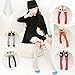 Bestjybt Girl Cartoon Animal Cat Bear Fox Cotton Over Calf Knee High Socks, 8 Pair, One Size