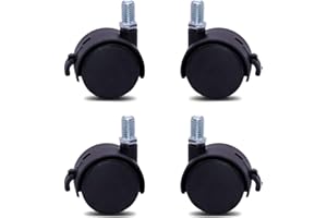 Helonge Furniture Replacement Casters,4 Pcs M8 Swivel Stem Casters with Locking Brake, 5/16 Inch Stem Diameter