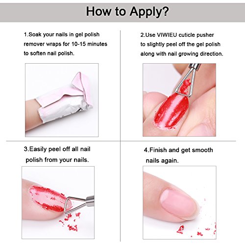 Professional Nail Polish Remover Cuticle Pusher Tool Stainless Steel, Triangle Manicure UV Gel Polish Scraper Peeler Rod for Fingernails and Toenails - Thumbnail 4