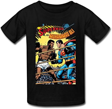 Male Black Shirt with Muhammad Ali VS Superman Theme
