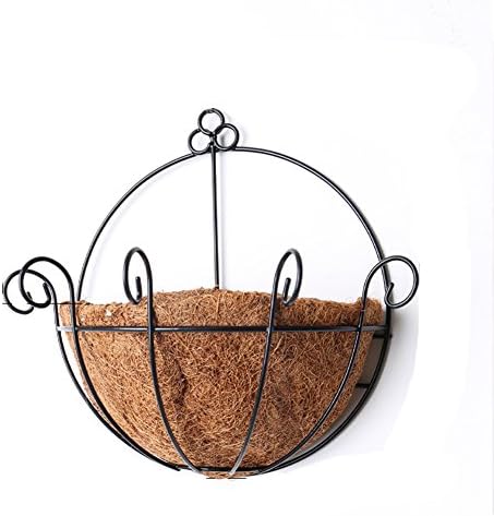 TAIXI Ferruginous Wall Hanging Planter Basket with Coco Liner Demilune Shape Flower Basket Great for Indoor or Outdoor Plants