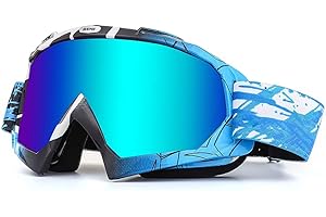 BATFOX Kids Youth Dirt Bike Goggles-Motocross & ATV Riding Goggles for Women,Youth,UV400 Impact-Resistant PC Lens,Anti-Slip Strap,Lightweight MTB,UTV,OTG,MX Gear with Pouch & Cloth