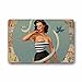 Doormats Custom Pin-Up Girl Machine Washable Top Fabric Non-Slip Rubber Indoor Outdoor Home Office Bathroom Size 23.6x15.7