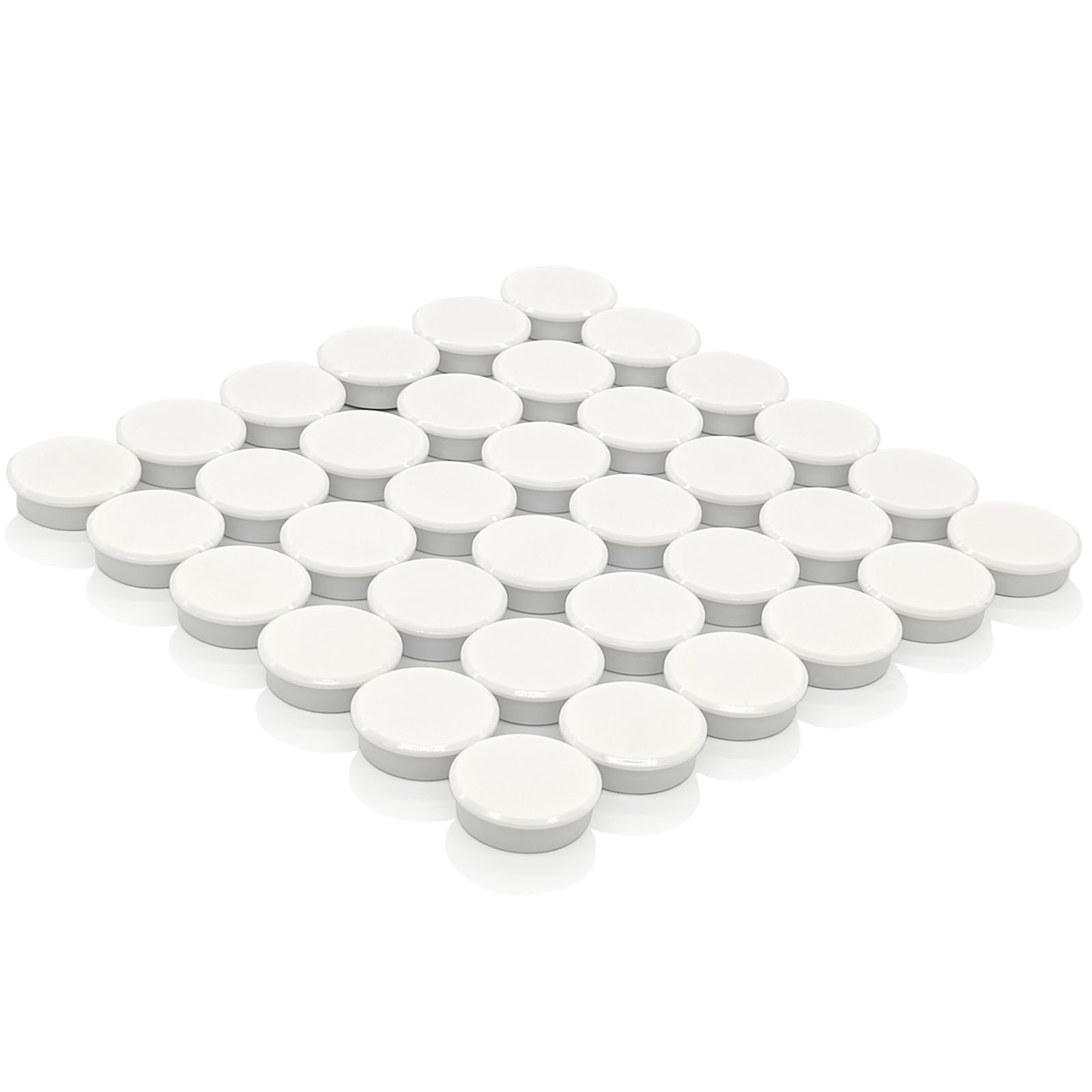 PYJLBX Fridge Magnets - 40 Pack Small Strong Magnets - Heavy Duty Whiteboard Magnets for Crafts, Mini Cute Round Refrigerator Magnet for Kitchen, Office | Decorative Magnetic Dots for Adults (White)