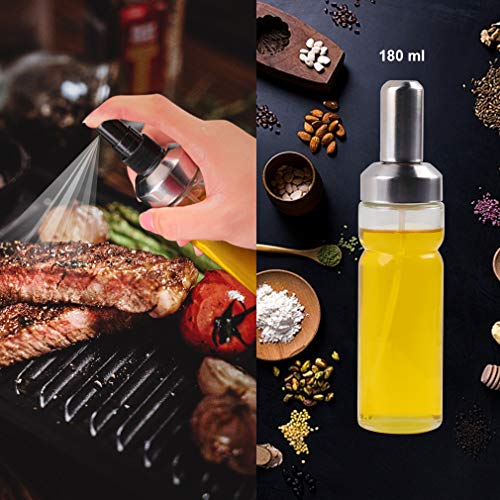 Herda oil spayer for cooking,180ml/6oz Olive Oil Mister Ergonomic Glass