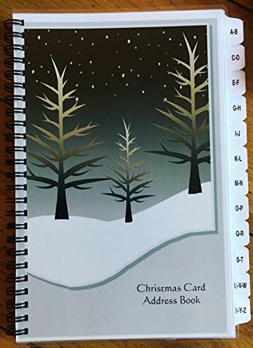 Christmas Card Address Book List Organizer with A-Z Tabs Winter Personalized Gift Track 8 Years