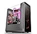 Thermaltake View 27 Black Edition Gull Wing Window SPCC ATX Mid Tower Tt LCS Certified Computer Chassis with Red LED Riing Fan CA-1G7-00M1WN-02