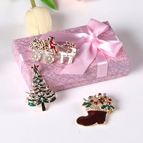 YSD Jewelry Christmas Brooch Pins Set Holiday Brooch Christmas Tree Snowman Xmas Pin Lot Party Favor Christmas Brooch Pin Set Gifts