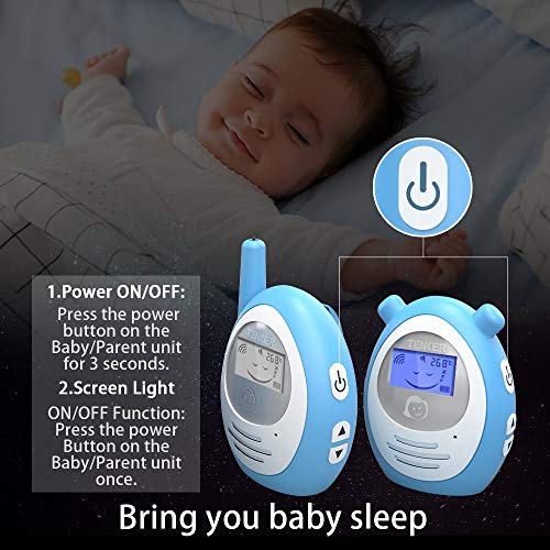 TENKER Two-way Baby Audio Monitor with Temperature Sensor and Power Save Mode, Digital Talk-back Intercom System for up to 1,000ft Extended Range, Always Connected to Your Baby  - Thumbnail 6