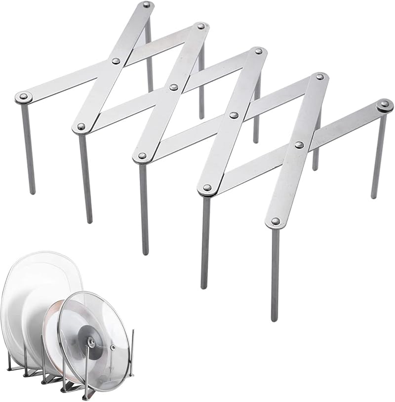 XIONGXIAOZHI Adjustable Stainless Steel Rib Holder & Storage Rack for Kitchen