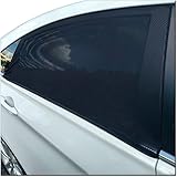 Car Window Shade - Universal Fit Nylon Mesh Rear Seat Sunshade. Premium Protection - Shield your Kids and Auto Interior from Heat, Glare and Harmful UV Rays. 2 Black Sun Shades with Storage Bag.